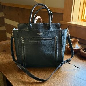 Kate Spade Black Satchel Claremont Drive Marcella Pebbled Leather